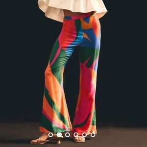 NWT Farm Rio Colorful Leaves Flared Pants